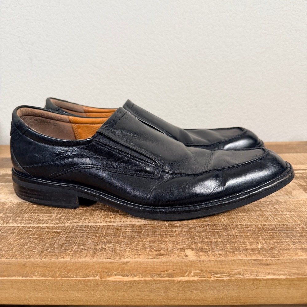 ECCO Windsor Loafers Slip On Shoes Mens 43 US 9.5 Black Leather Extra Width‎